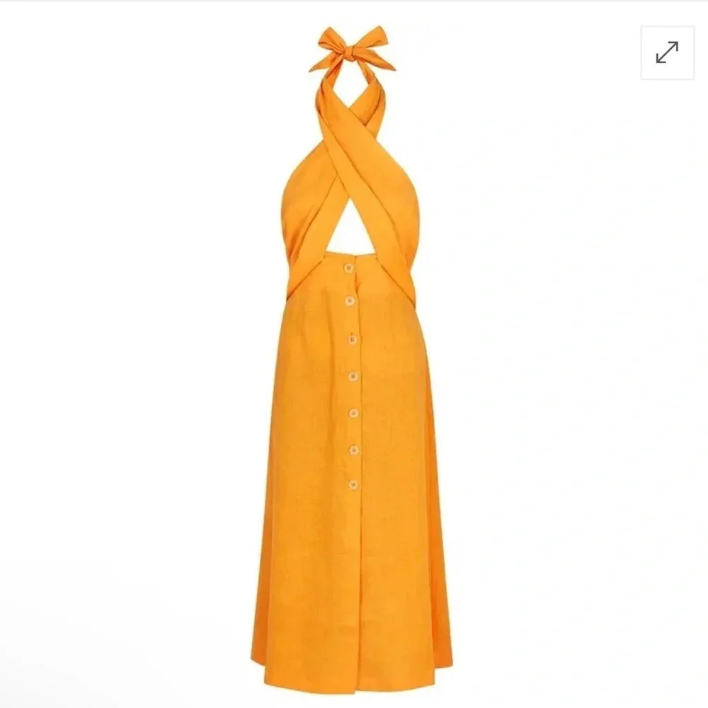 NANUSHKA 
Soffio Linen Midi Dress